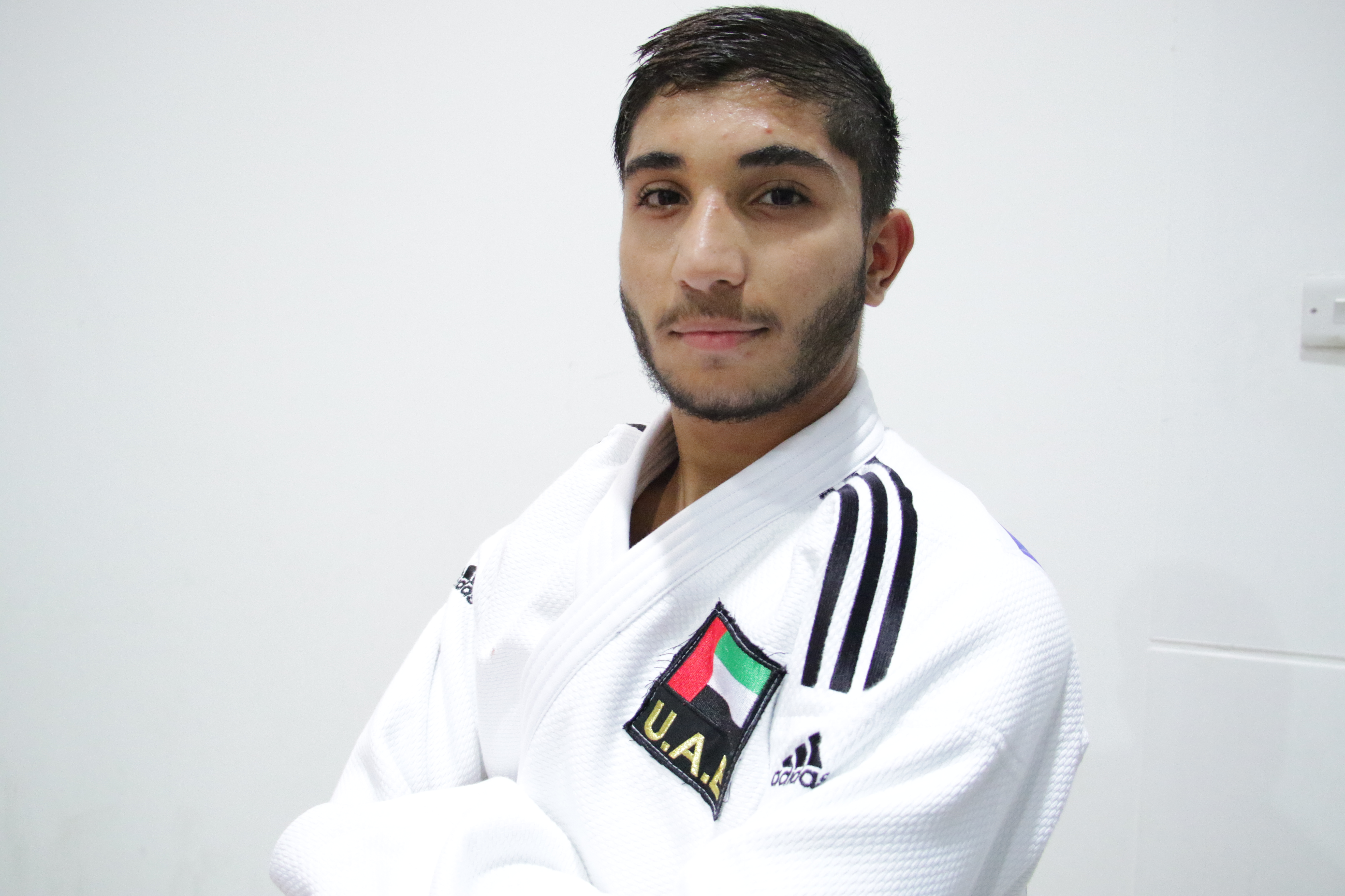 Fujairah Martial Arts Club player Saeed Al-Naqbi leaves the ranks of the national judo team participating in the Arab Men